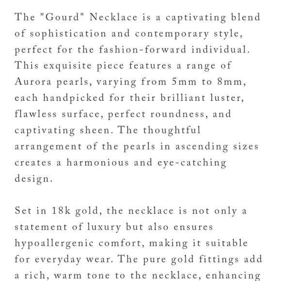 Gourd - 5-7.5mm Aurora Pearl Necklace 18K Gold - Picture 5 of 7